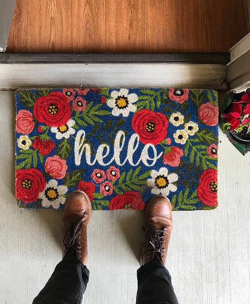 Floral Hello Dorrmat