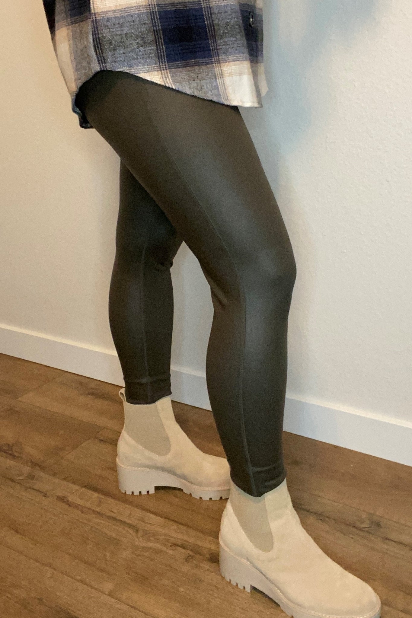 High waisted Faux Leather Leggings - 3 colors