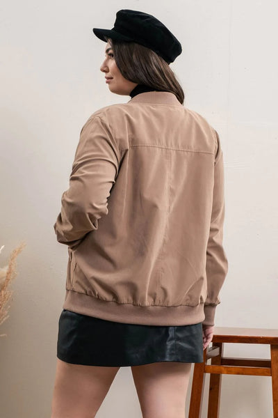 Lightweight Bomber Jacket in Cocoa - S-3XL sizing