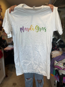 Mardi Gras White Tee