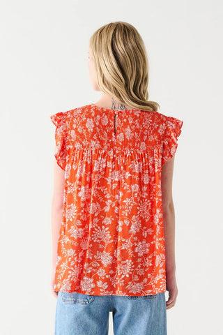 Orange and Cream Vine Top