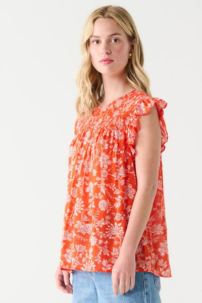 Orange and Cream Vine Top