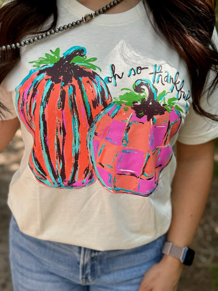 Callie Ann Stelter Oh So Thankful Pumpkins Short Sleeve Tee
