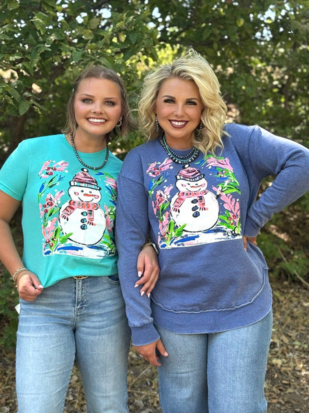 Callie Ann Stelter Snowman Tee and Poncho Sweatshirt
