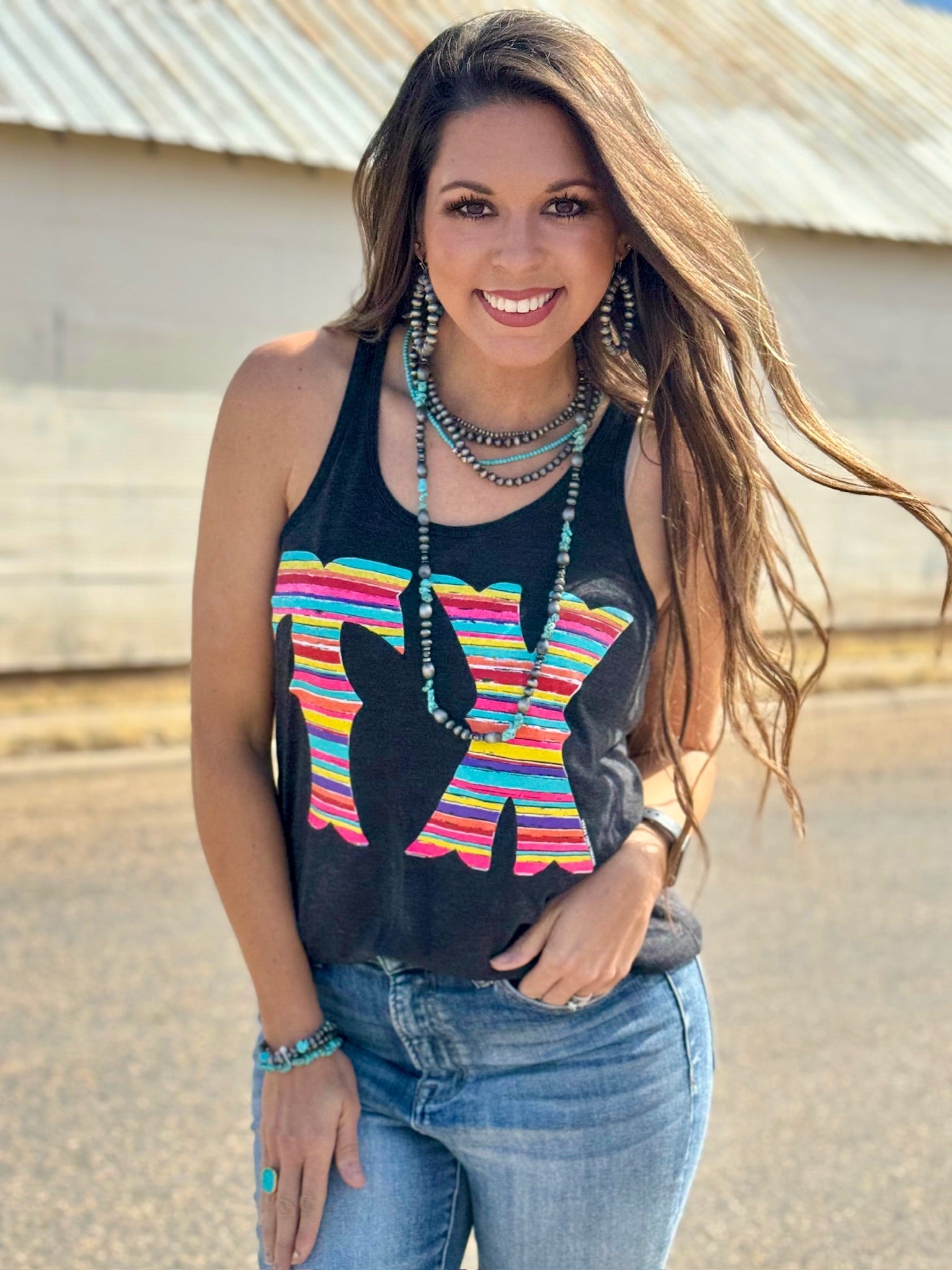 Barbara's Serape TX Vneck or Tank