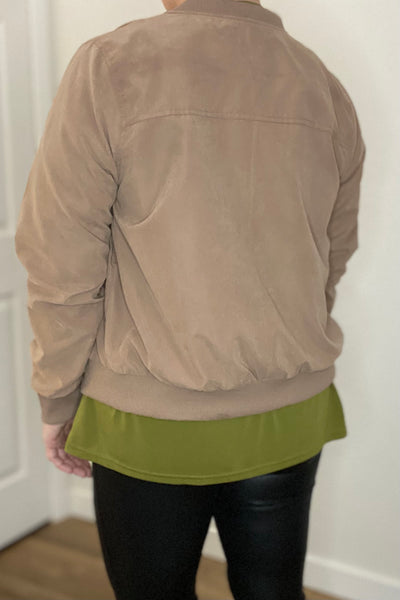 Lightweight Bomber Jacket in Cocoa - S-3XL sizing