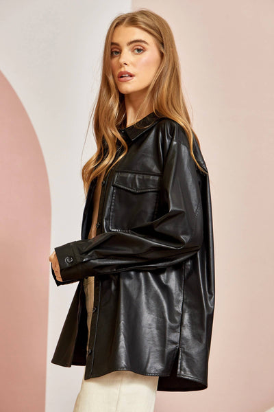 Faux Leather Boyfriend Jacket