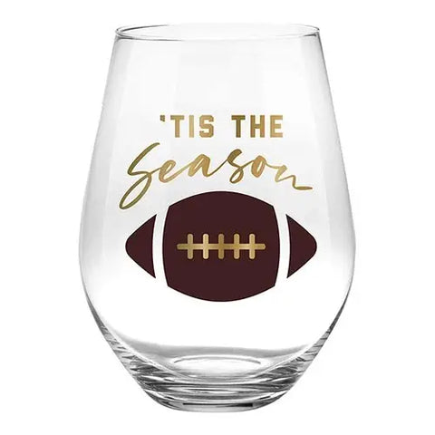 Tis The Football Season Wine Glass