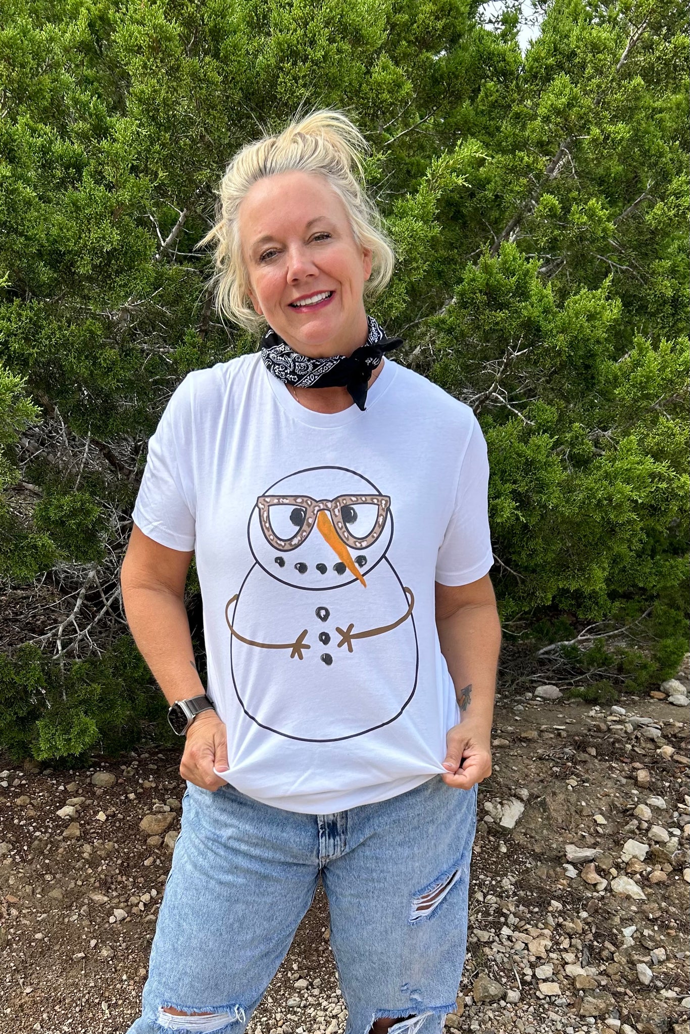 quirky snowman rocking a pair of stylish leopard glasses, Christmas t-shirt, holiday t-shirt, winter t-shirt, funny Christmas shirt, cute Christmas shirt, snowman shirt, leopard print shirt, graphic tee, casual wear, gift idea, Christmas gift, winter fashion, holiday fashion