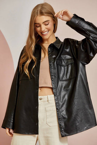 Faux Leather Boyfriend Jacket