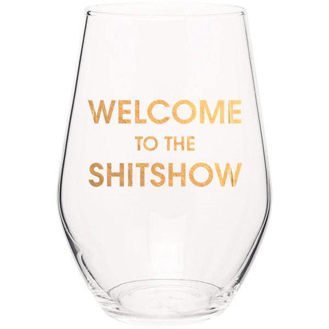 Welcome to the Shitshow Gold Foil Wine Glass