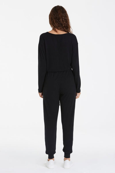 Yasmin Black Vneck Jumpsuit