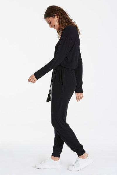 Yasmin Black Vneck Jumpsuit